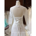 A Line Chiffon Wedding Dresses com meia mangas